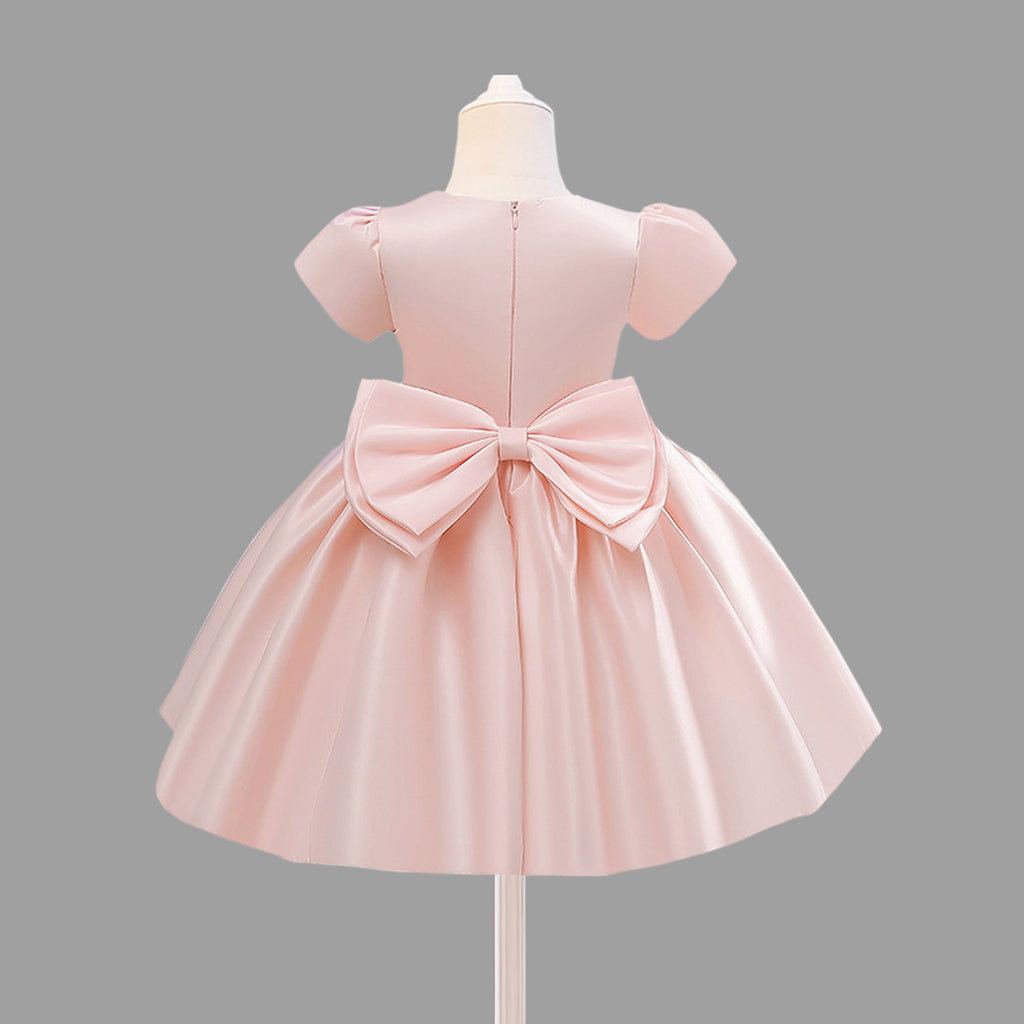 Girls Pleated Yoke Fit & Flare Party Dress Party Dresses   