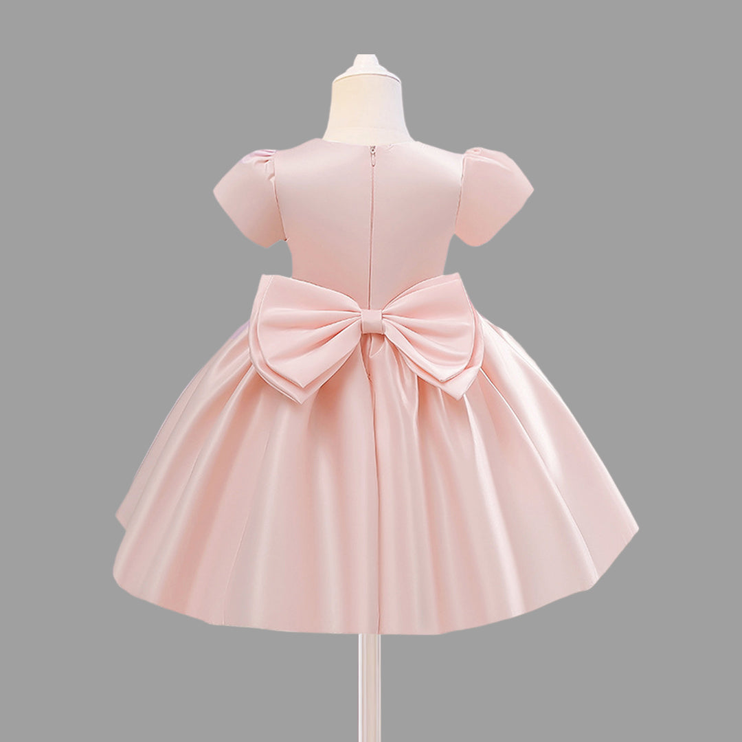 Girls Pleated Yoke Fit & Flare Party Dress Party Dresses   