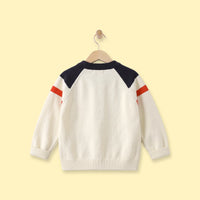 Boys Cream Bear Typographic Knitted Sweater Sweaters & Cardigans