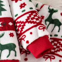 Girls White Self-Design Christmas Patterns Sweatshirt With Joggers Co-ord Sets 2 pc. Sets