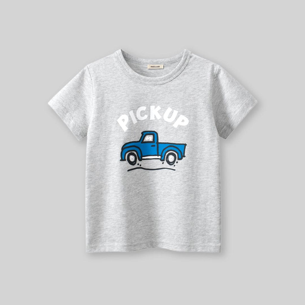 Boys Car Print Short Sleeves T-Shirt Tshirts   