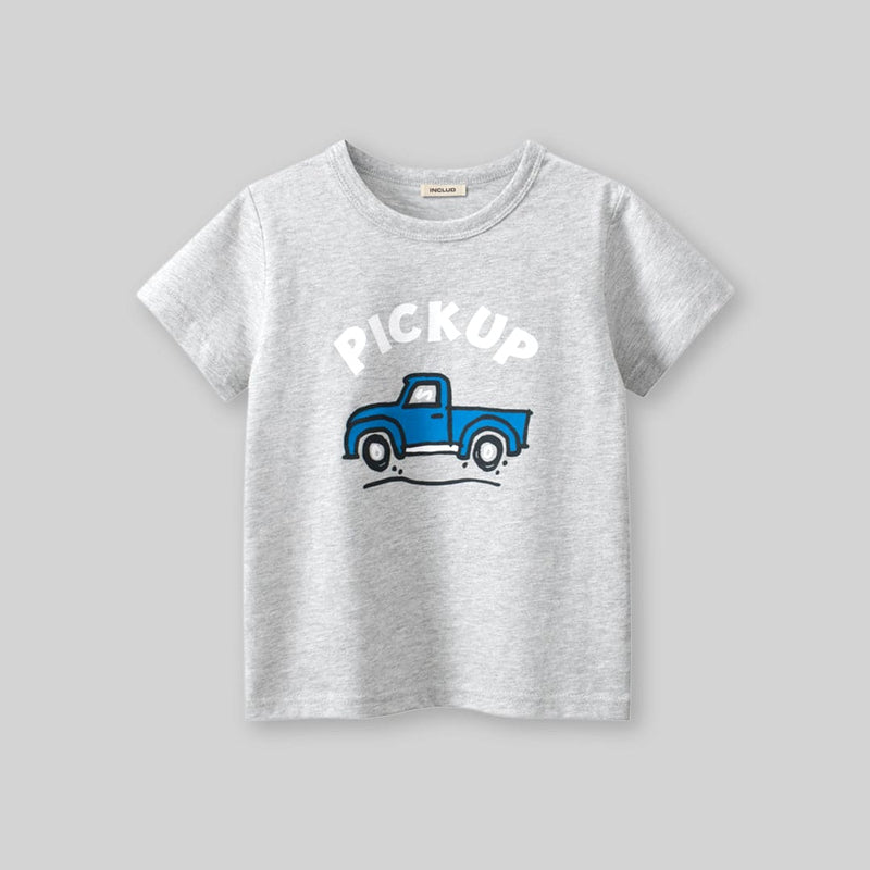 Boys Car Print Short Sleeves T-Shirt Tshirts   