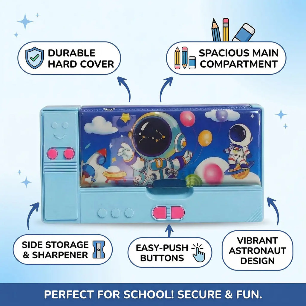 Kids Space Theme Magnetic Pencil Box Trending Accessories