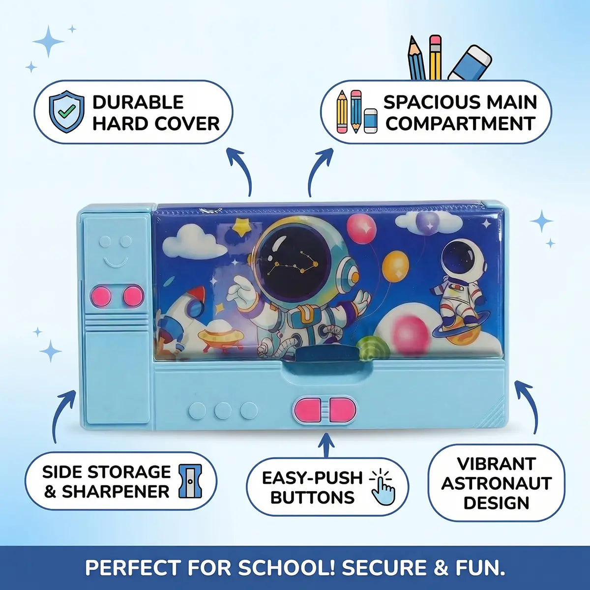 Kids Space Theme Magnetic Pencil Box Trending Accessories