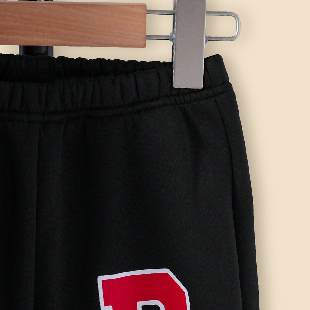 Boys Black-Red Varsity Jacket with Joggers Set Sets