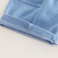 Boys Grey Distressed Printed Short Sleeves T-Shirt With Denim Short Set 2 pc. Sets