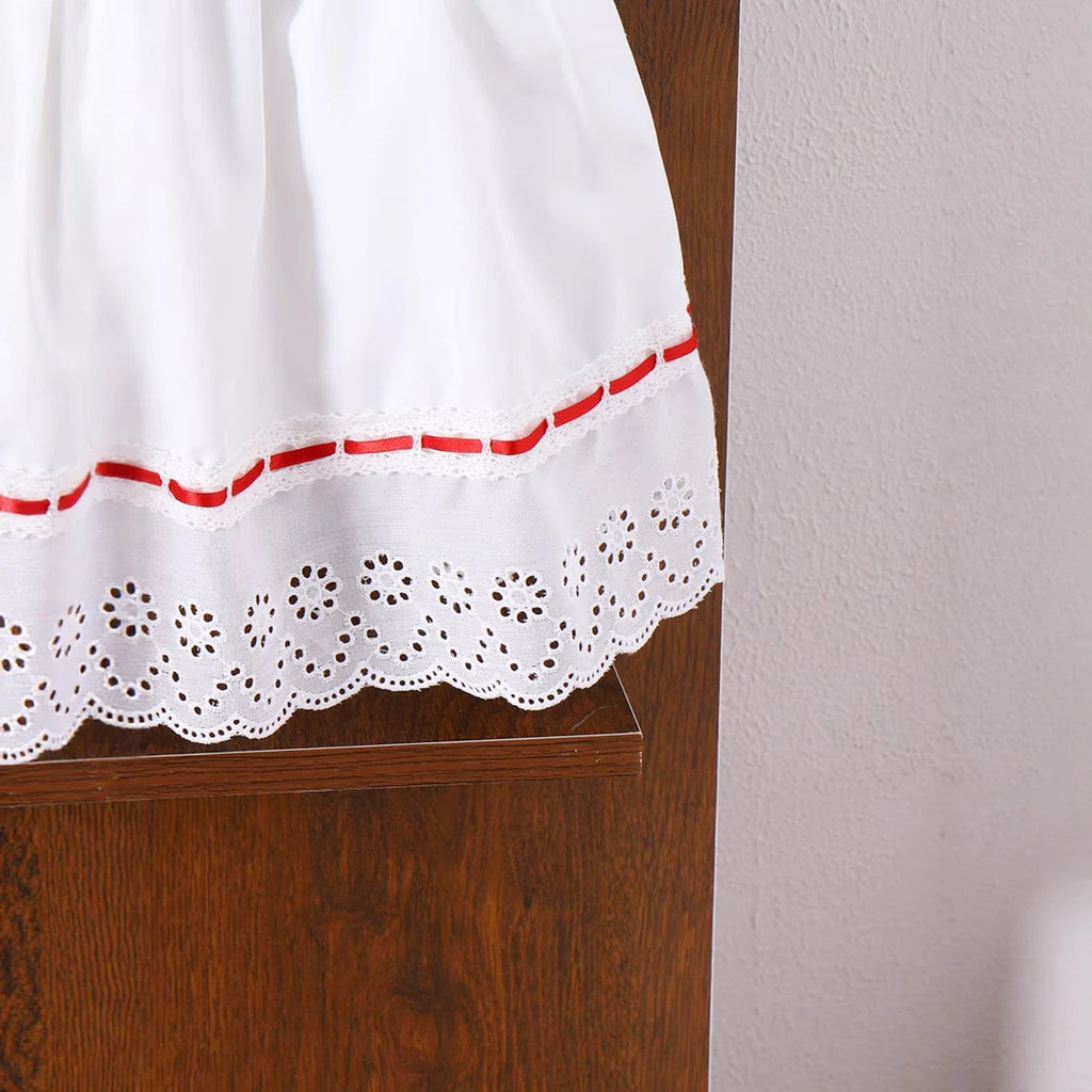 Girls Red Cherry Applique Sleeveless Top With Skirt Sets 2 pc. Sets