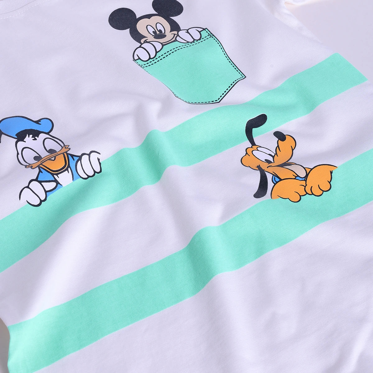 Boys Green Cartoon Character Printed T-Shirt With Elasticated Shorts Sets Sets