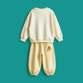 Girls Apricot Graphic Sweatshirt With Joggers Sets Sets