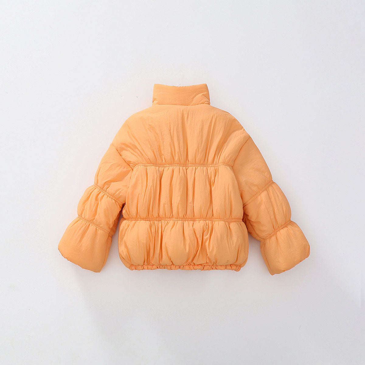 Girls Orange Solid Puffer Winter Jacket Coats & Jackets