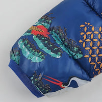 Boys Navy Blue Dragon Printed Hooded Zip-up Jacket Coats & Jackets