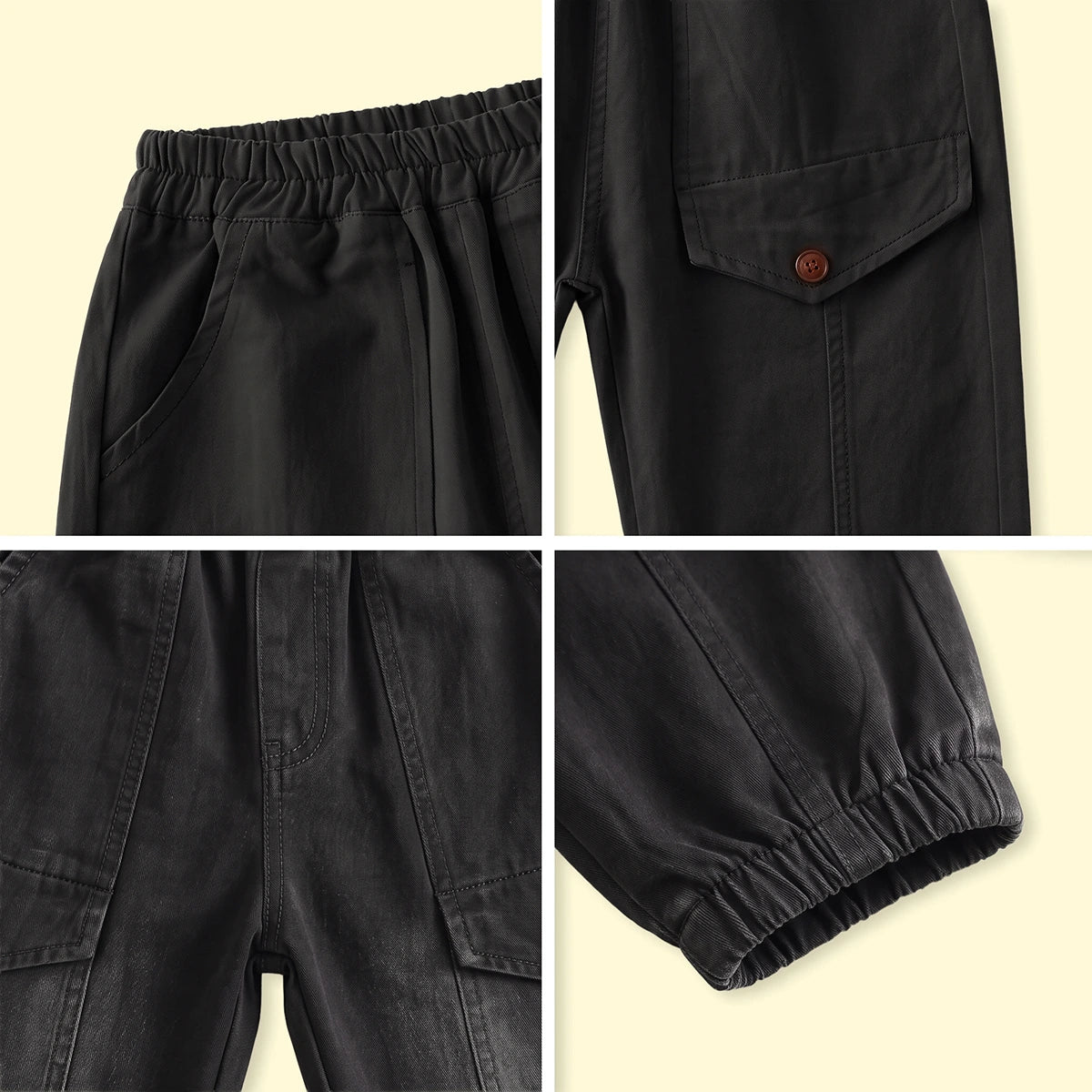 Boys Black Relaxed Fit Pants Pants