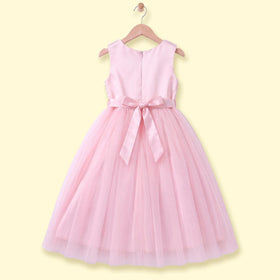 Girls Light Pink Sequins Embellished Party Gown Party Dresses