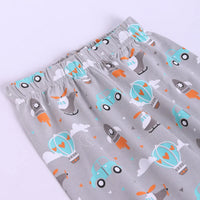 Girls Grey Hot Air Balloon Print Short Sleeve Shirt With Elasticated Pants Sets Sets