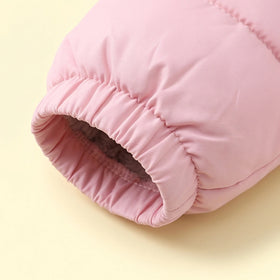Boys Pink Bear Ear On Hood Zip-up Puffer Jacket Coats & Jackets