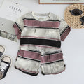 Boys Pink Striped Short Sleeves T-Shirt With Shorts Set 2 pc. Sets Pink 1-2 Y