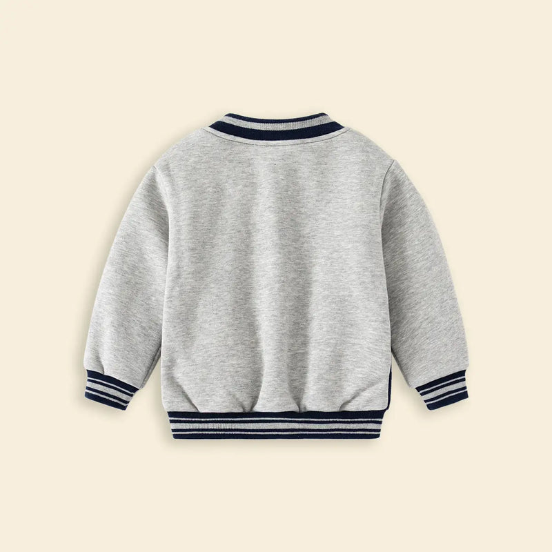 Boys Navy Blue Letter A Applique Varsity Jacket Coats & Jackets