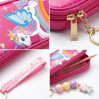 Dark Pink Unicorn Pencil Case with Keychain Trending Accessories
