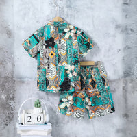 Boys Multicolor Abstract Printed Short Sleeves Shirt With Shorts Set 2 pc. Sets