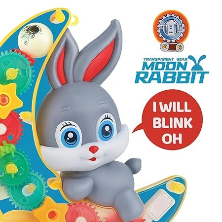 Transparent Rabbit Gear Toy, Lights & Music for Kids Fun Learning Play Trending Accessories