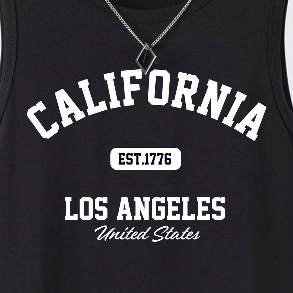 Boys Black Typographic Printed Vest Vests
