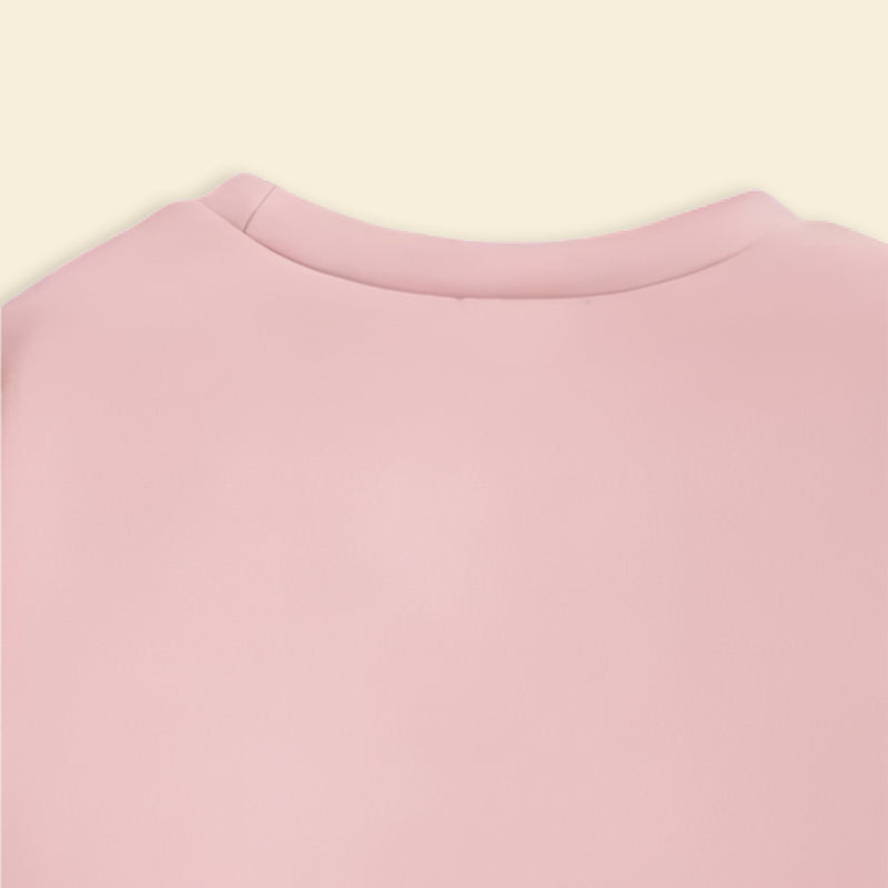 Girls Light Pink Strawberry Printed Sweatshirt with Flared Pants Set 2 pc. Sets