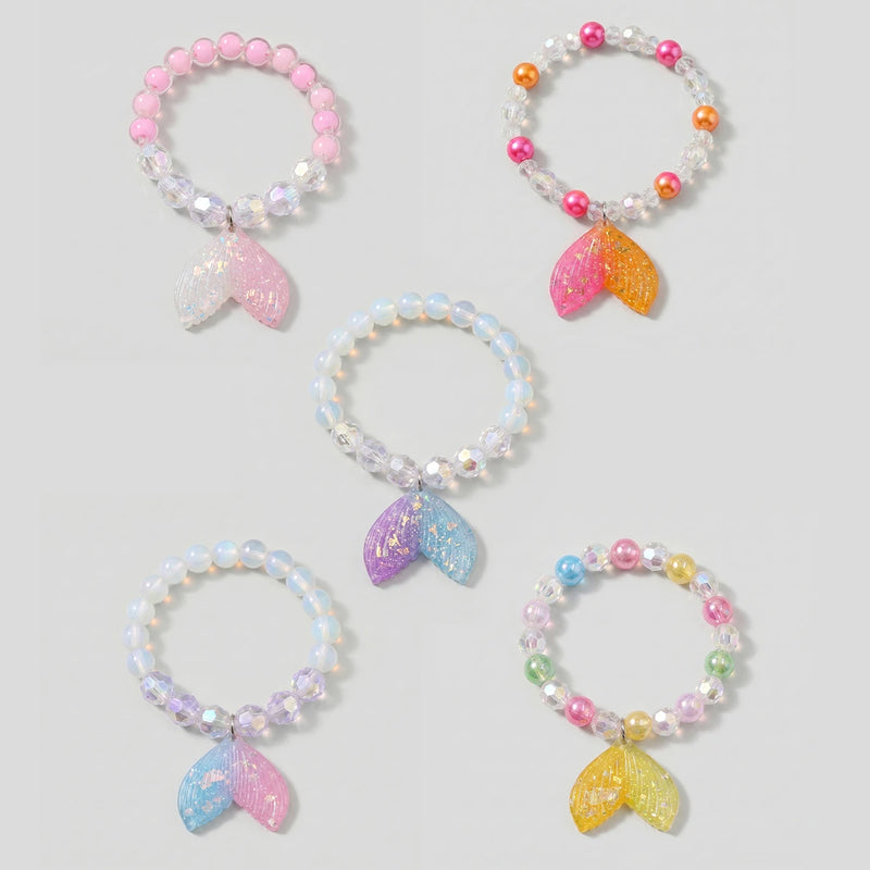 Pack Of 5 Girls Multicolour Mermaid Tail Charm Bracelet Sets Bracelet Multicolor Onesize
