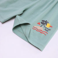 Boys Green Tropical Palm Print T-Shirt With Shorts Sets 2 pc. Sets