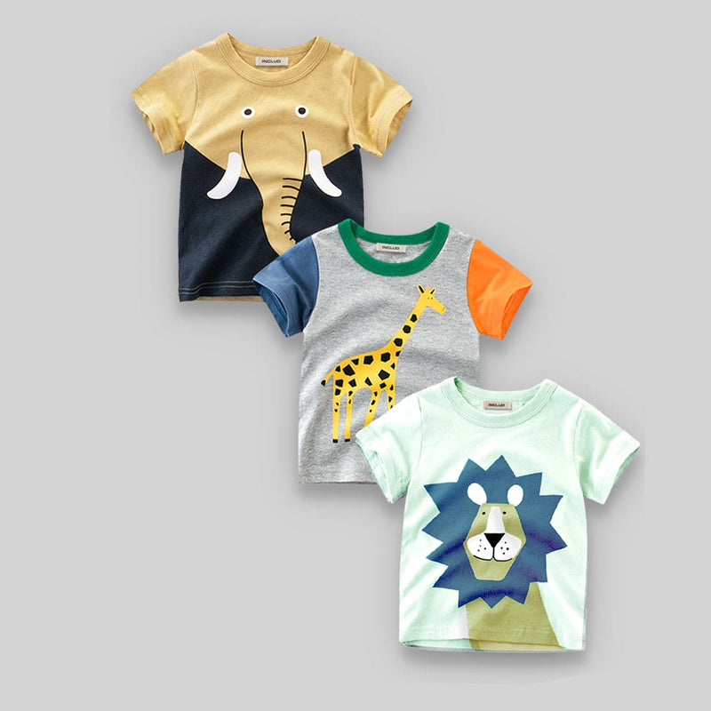 Boys Jungle Theme T-shirts (Pack of 3) Tshirts   