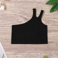 Girls One-Shoulder Crop Top Tops   
