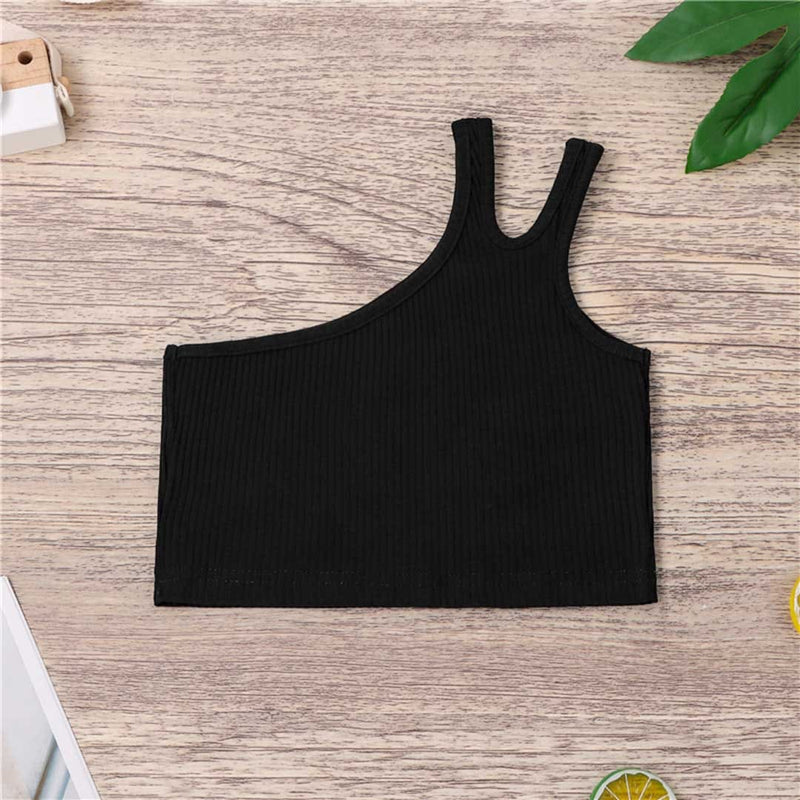 Girls One-Shoulder Crop Top Tops   