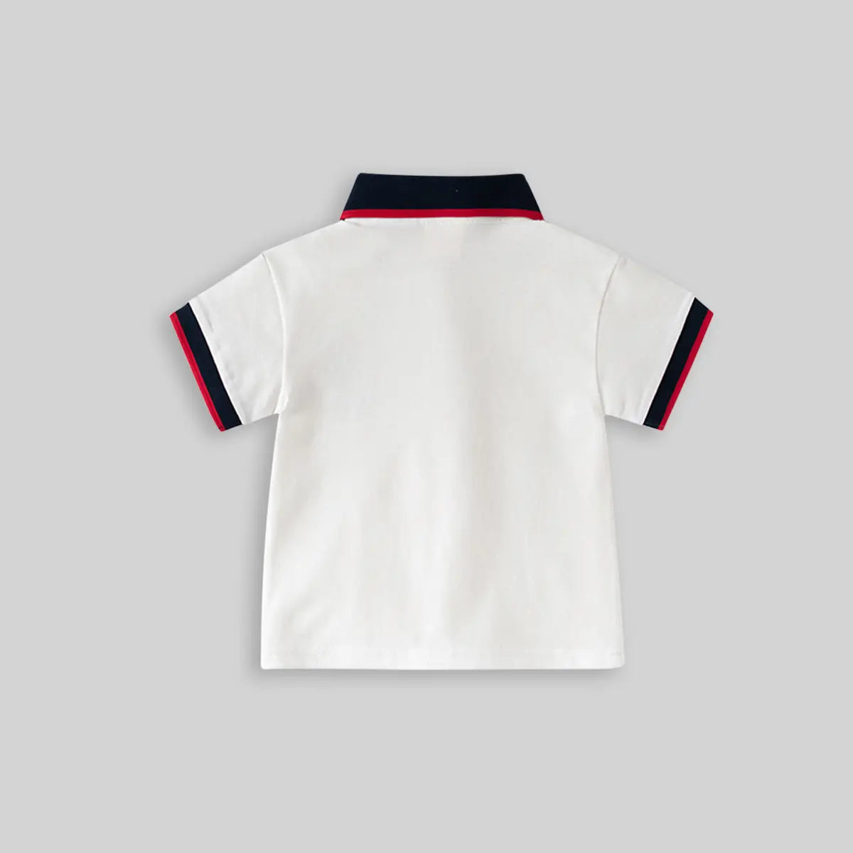Boys White Solid Short Sleeves Polo T-Shirt Tshirts