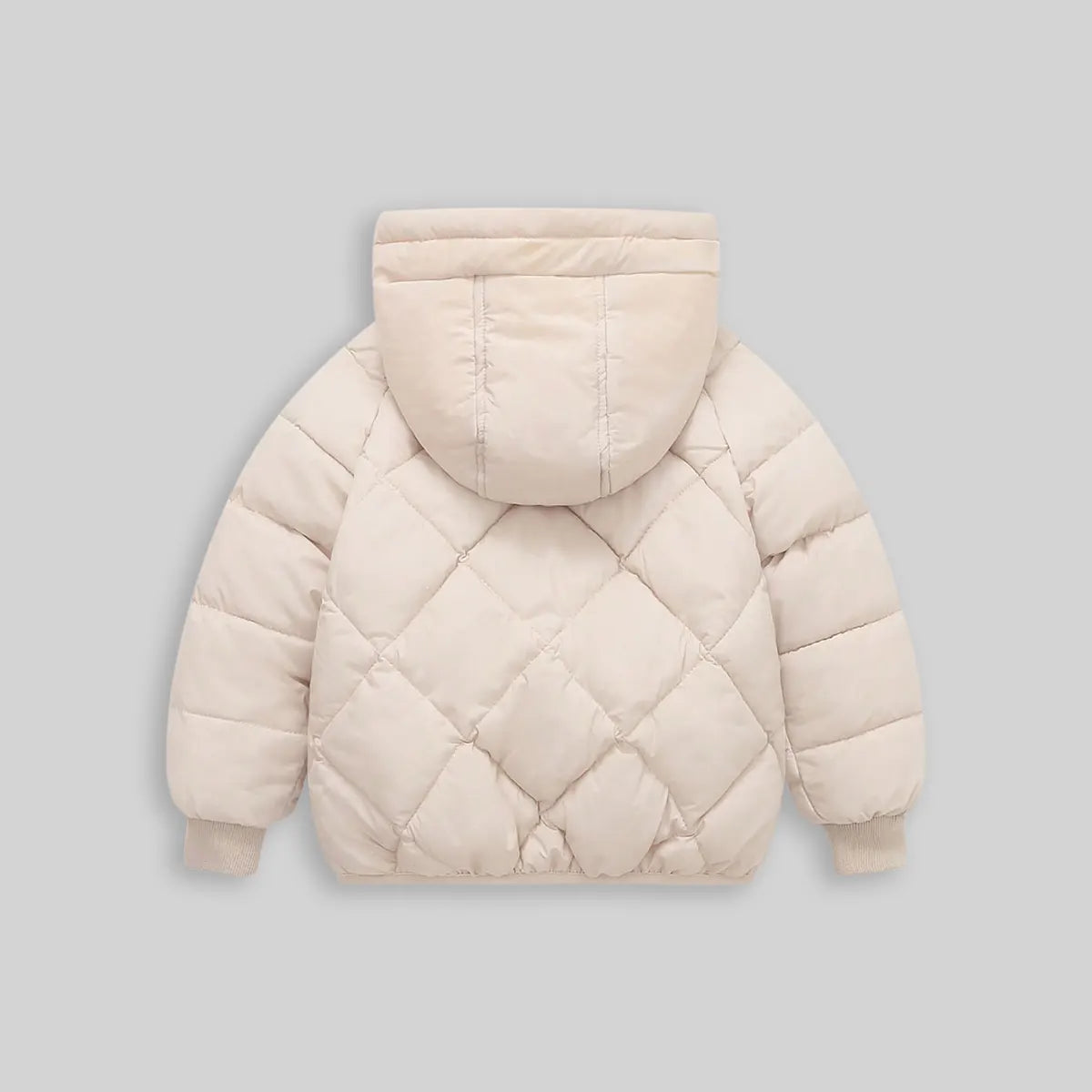 Boys Apricot Hooded Zip-up Puffer Jacket With Long Sleeves Coats & Jackets