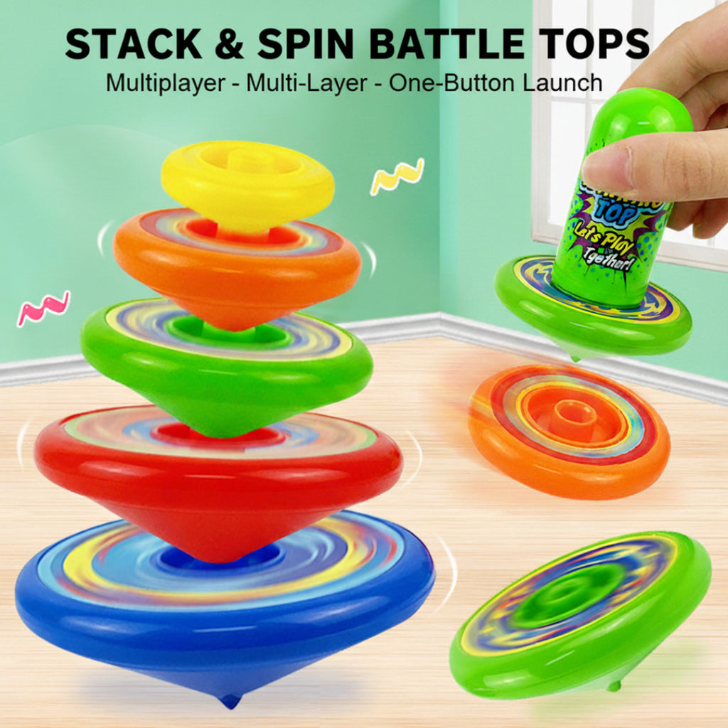 Kids Multicolor Stacking Spinning Top Toy Trending Accessories