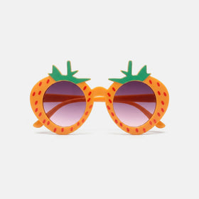 Girls Orange Strawberry Motif Sunglasses Sunglasses