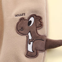 Boys Beige Dinosaur Applique Jogger Joggers