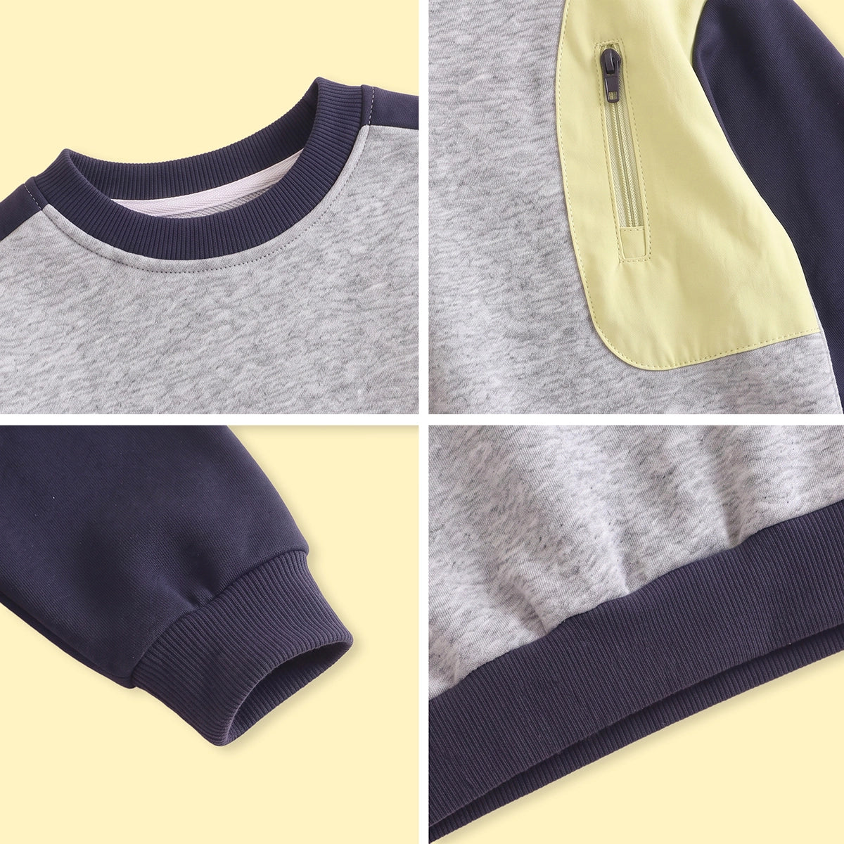 Boys Grey Colourblocked Long Sleeve Sweatshirt Sweatshirts & Hoodies