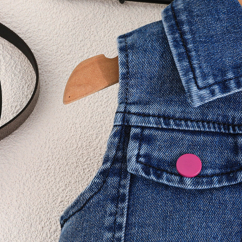 Girls Sleeveless Denim Jacket With Pink Pleated Skirt And Camisole Top Set 3 pc. Sets