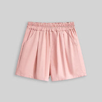 Girls Short Sleeve Peter Pan Collar Lace Top With Shorts Sets   
