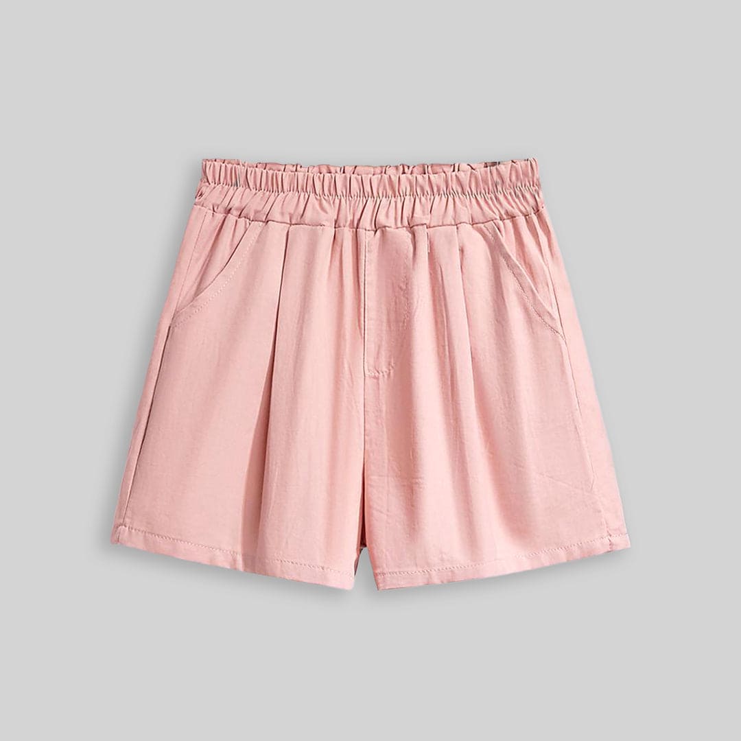 Girls Short Sleeve Peter Pan Collar Lace Top With Shorts Sets   