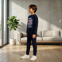 Boys Navy Blue Neo-Sound Graphics Sweatshirt With Jogger Co-ord Sets Sets