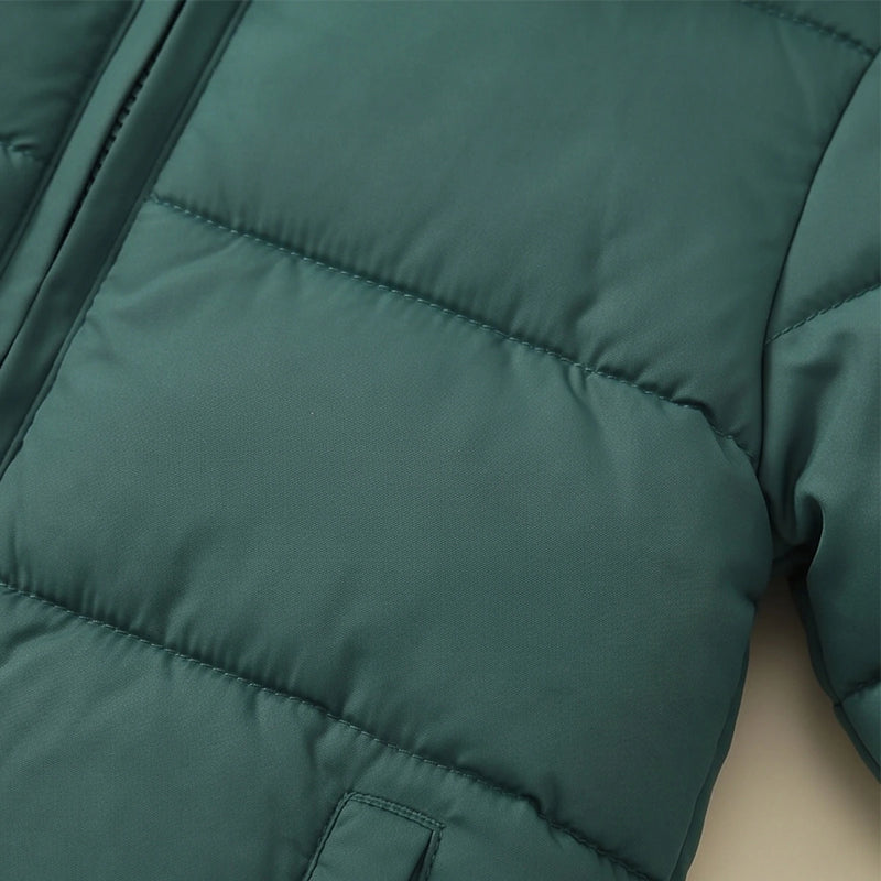 Boys Teal Hooded Zip-up Puffer Jacket Coats & Jackets