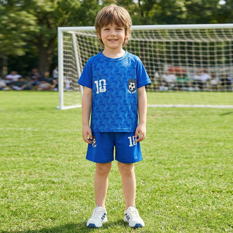 Boys Blue Short Sleeve Printed T-Shirt With Shorts Sets 2 pc. Sets