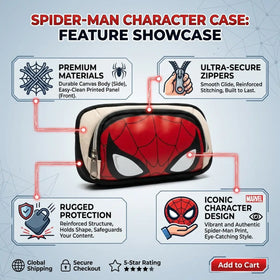 Spider Man Pencil Pouch -Kids Zipper Pencil Case for Boys Trending Accessories