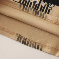 Boys Khaki Graphic Print T-Shirt With Shorts Sets Sets