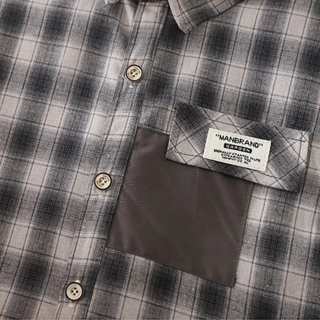 Boys Grey Checked Short Sleeve Shirt With Printed T-Shirt And Shorts Sets 3 pc. Sets