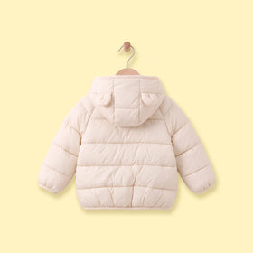 Boys Beige Hooded Quilted Puffer Jacket Coats & Jackets