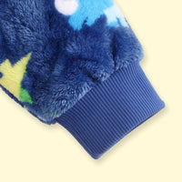 Boys Dark Blue Dinosaur Print Fleece Sweatshirt With Pants Sets 2 pc. Sets