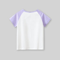 Girls Cartoon Print Short Sleeves T-shirt Tshirts   