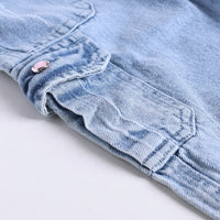 Girls Pink Stripes Short Sleeve Shirt With Denim Capri Sets 2 pc. Sets